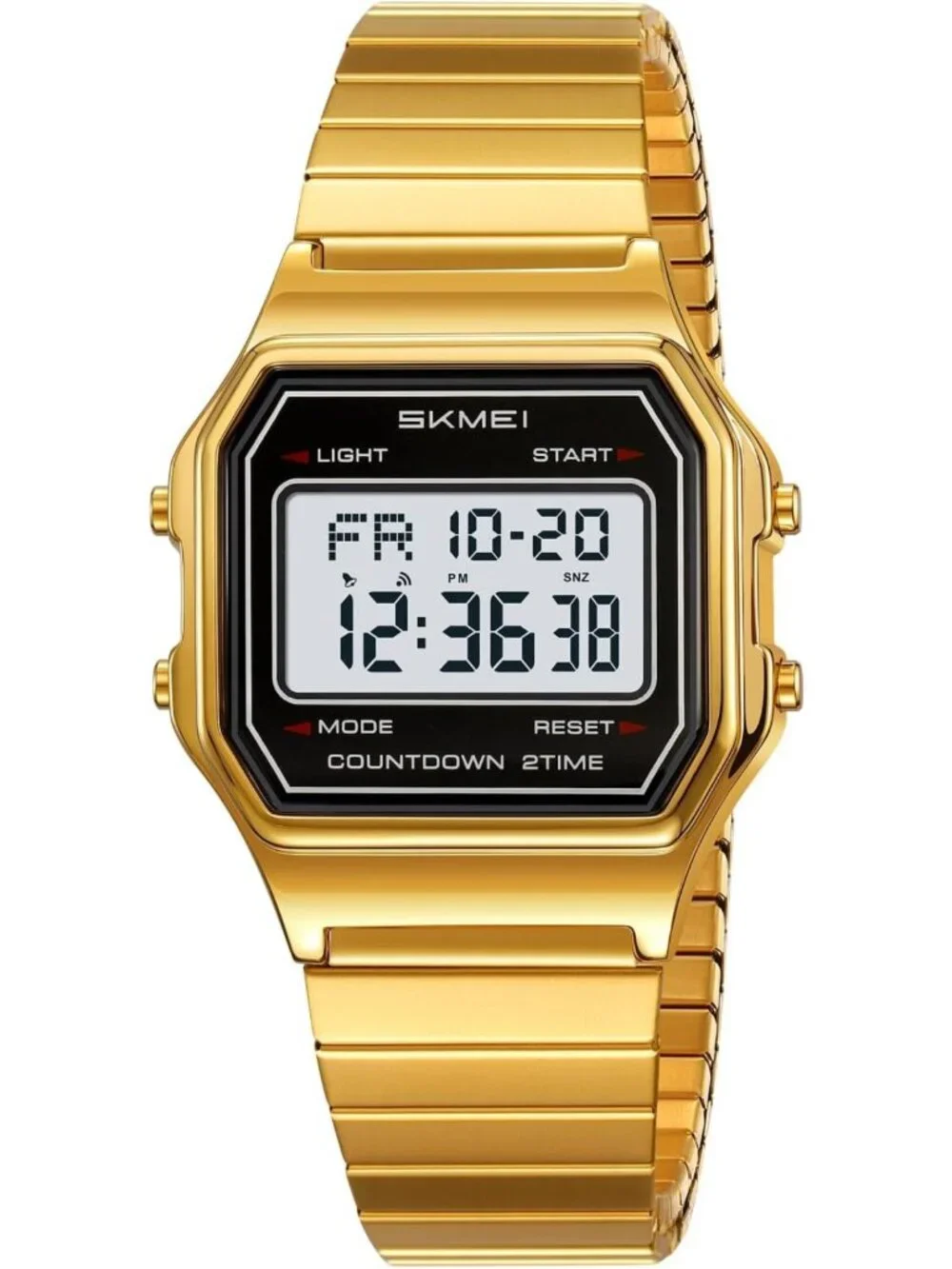 Unisex Retro Y2K Square Face Digital Watch - Waterproof, LED Backlight, Alarm